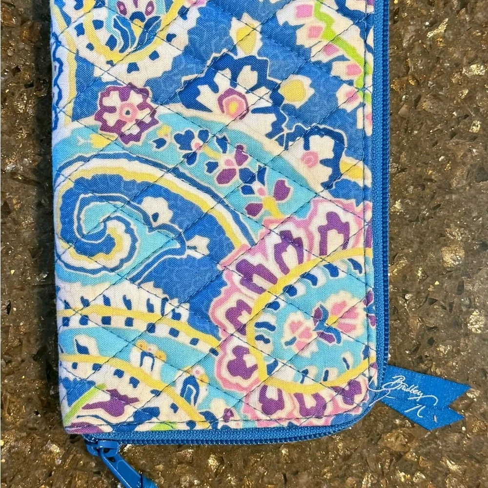 Vera Bradley Quilted Blue Capri Wallet in Blue, Yellow & Purple - Picture 6 of 6